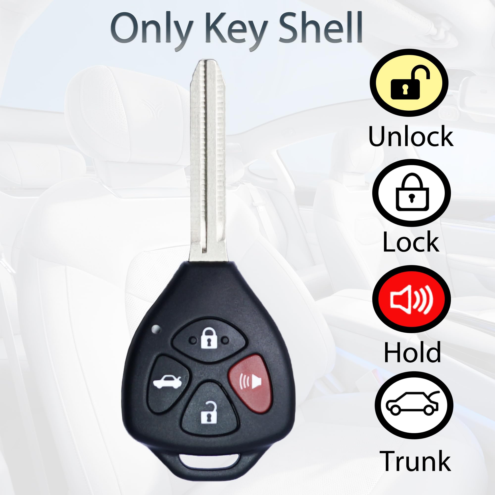 Supaland Key Fob Shell Case Replacement Fits For Camry Corolla 2006 2007 2008 2009 2010 2011 2012 2013 Keyless Entry Remote Cont