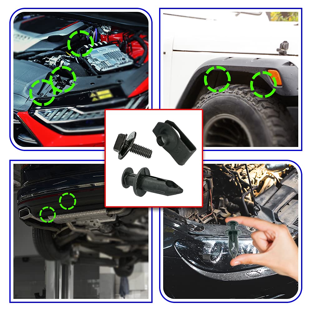 Mean Mug Auto 6915-6119A 35X Engine Under Cover Body Bolts Splash Shield Guard Retainer Bumper Fender Liner Fastener Rivet Clips