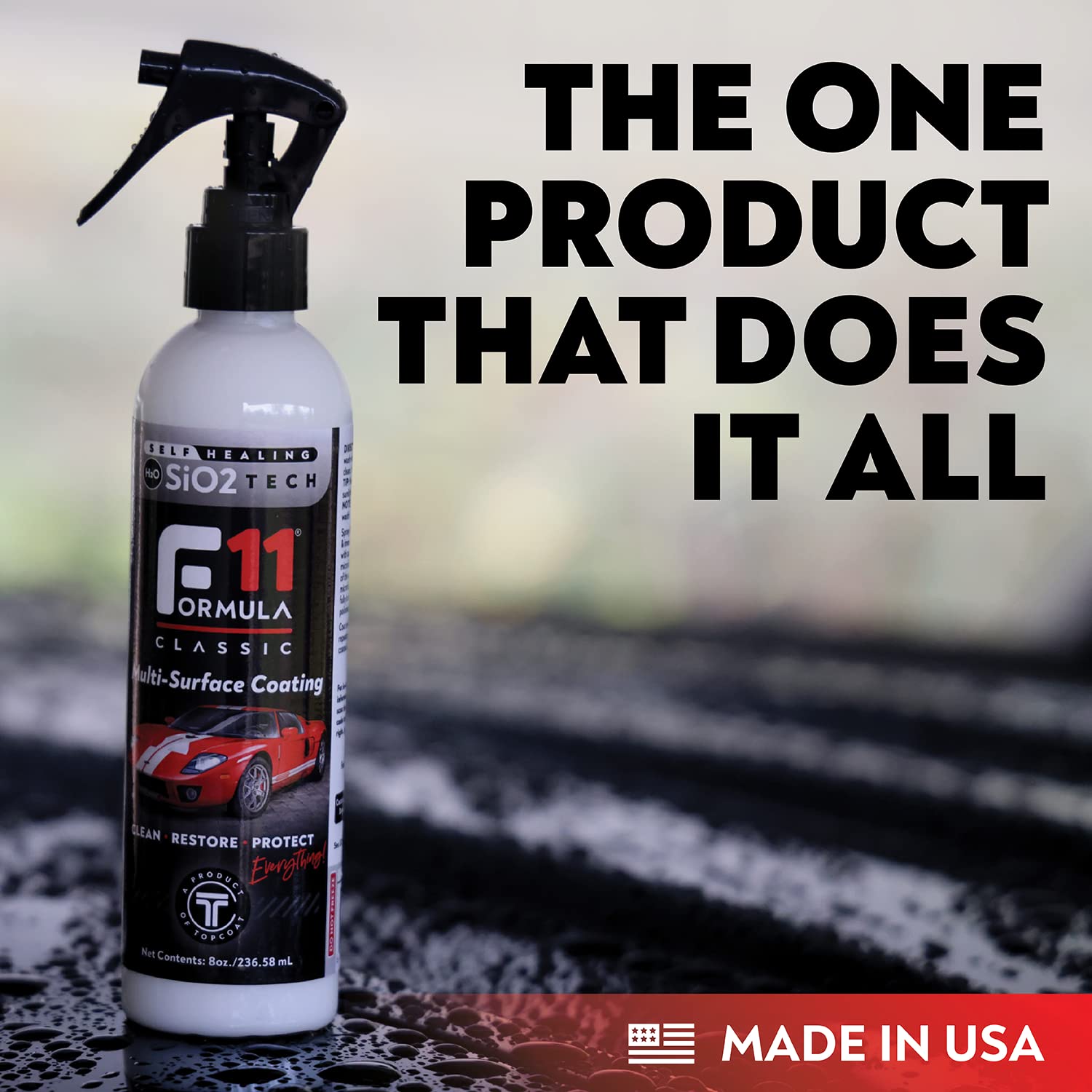 TopCoat F11 Car Polish & Sealer - Water-Based, 8 oz Spray for Cars, RVs & More - Suitable for Aluminum, Steel, Glass, Vinyl, Rubber