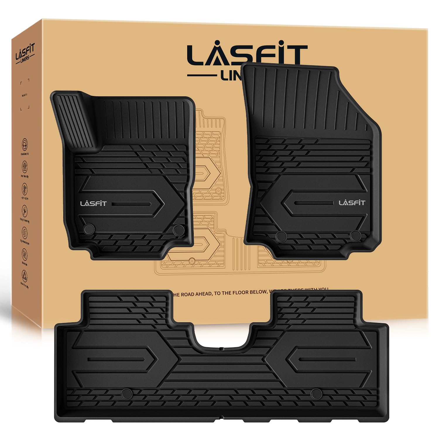 Lasfit Floor Mats For Chevrolet Chevy Equinox/Gmc Terrain Car Mats 2018-2024 (Not Fit Equinox Ev), All Weather Tpe Custom Fit Au