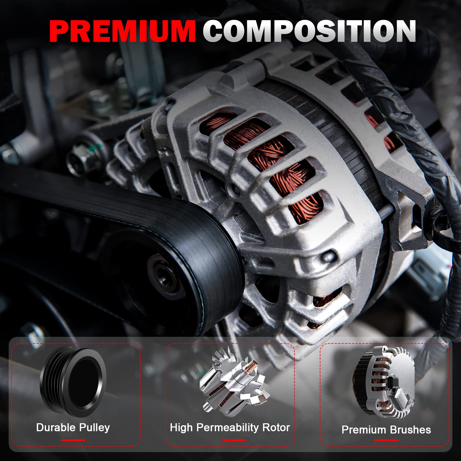 ASTOU New Alternator Stable High Output Compatible 1.8L 2003-2008 for Toyota for Pontiac for Corolla/Vibe/Matrix Alternator Rebu