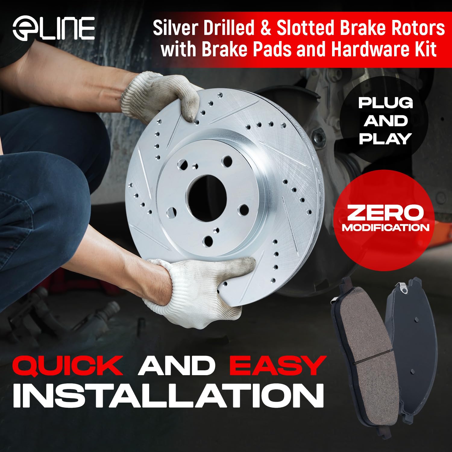 R1 Concepts Front And Rear Brakes And Rotors| Hardware Included| Front And Rear Ceramic Brake Pads And Rotors Kit| Fits 2006-201