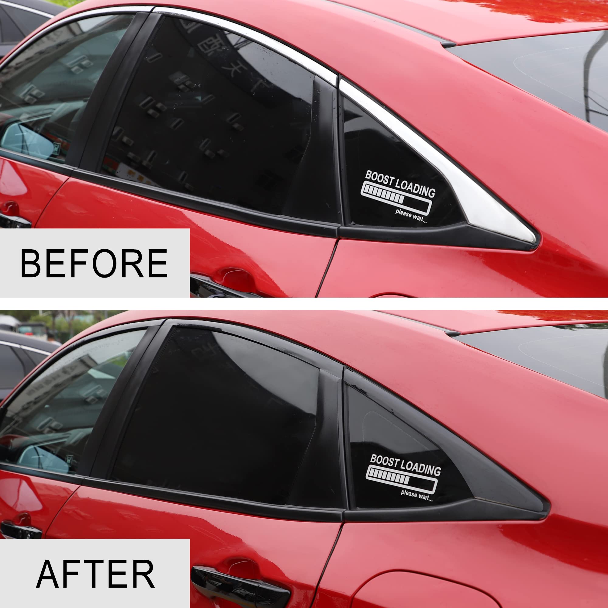 Tomall Car Window Edge Vinyl Stickers Compatible With Honda 10Th Civic 2016 2017 2018 2019 2020 2021 Auto Window Cover Strip Trim Accessories (Glossy Black)