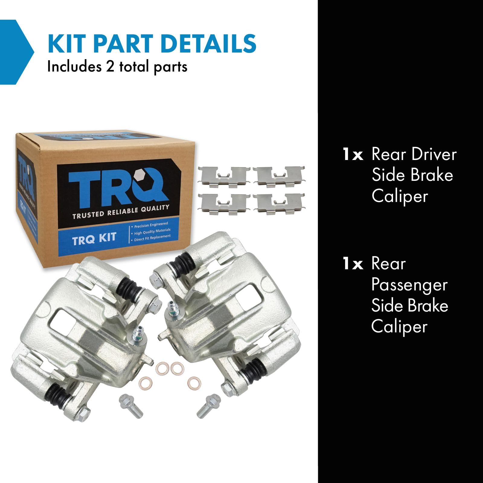 Trq Rear Brake Caliper Set Compatible With 2006-2008 Hyundai Sonata 2005-2009 Tucson 2006-2010 Kia Optima 2005-2010 Sportage