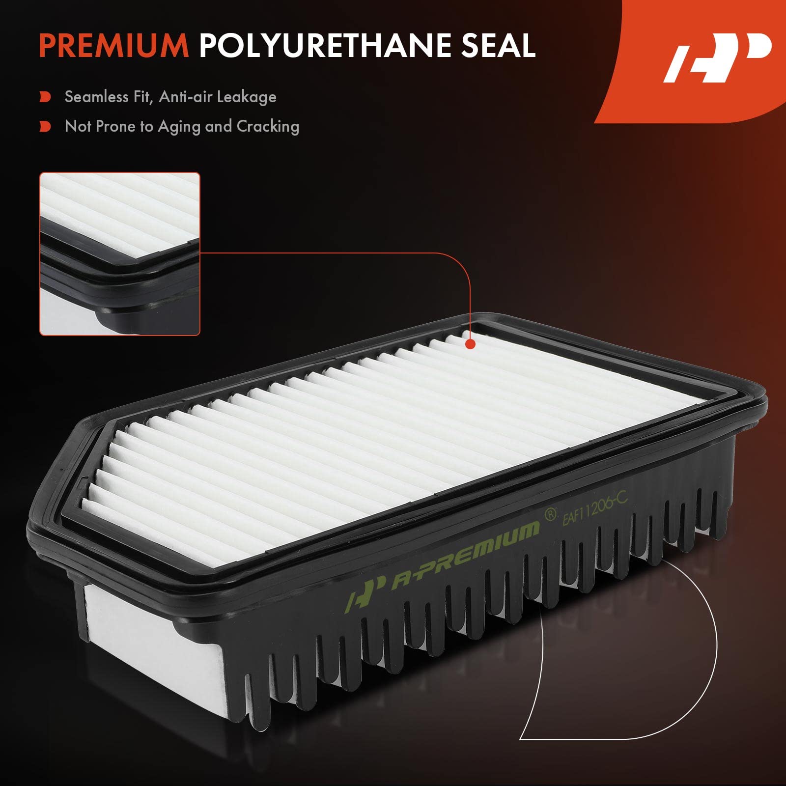 A-Premium Engine Air Filter Compatible With Hyundai Accent 2012-2017, Compatible With Veloster 2012-2017 & Kia Rio 2012-2017, So