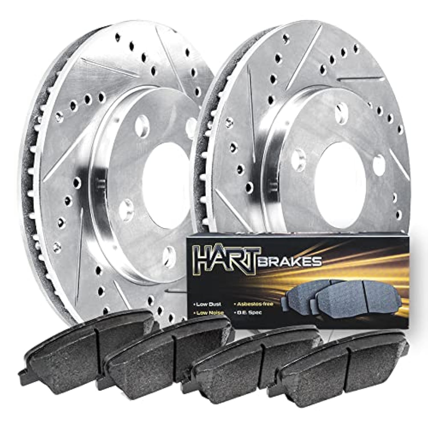 Hart Brakes Front Brakes And Rotors Kit |Front Brake Pads| Brake Rotors And Pads| Ceramic Brake Pads And Rotors - Phcf.61124.02