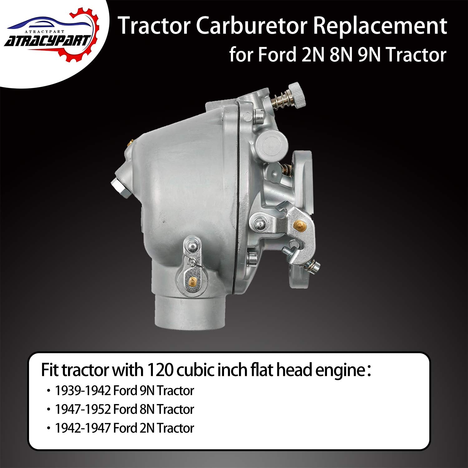 ATRACYPART Ford 8N Marvel Schebler Carburetor - Heavy-Duty Replacement for Ford Tractor 2N 9N (1939-1952) - Fits Models 8N