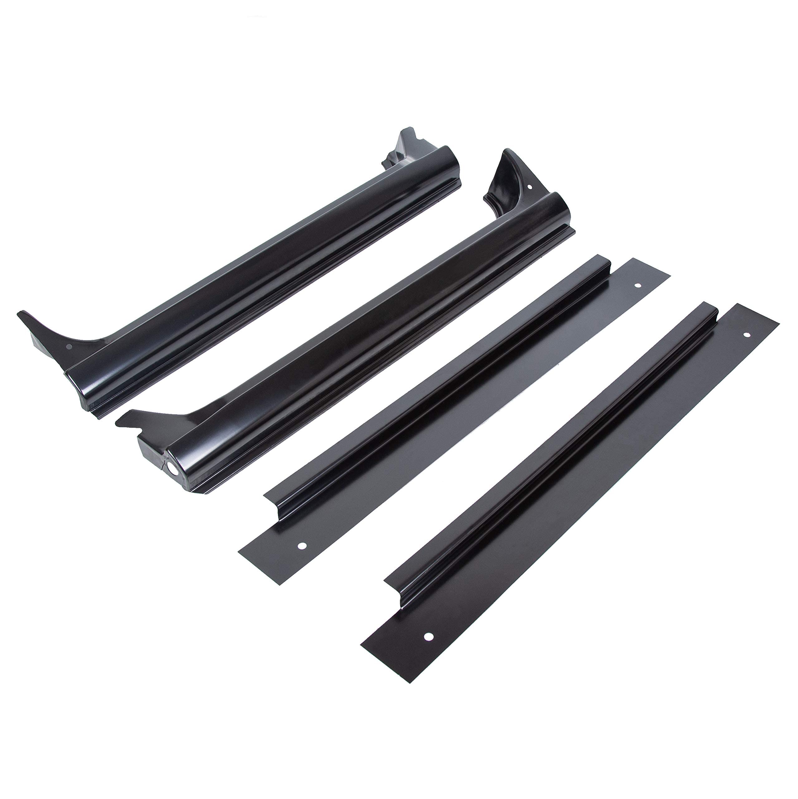 ECOTRIC Full Rocker Panels for 1967-1972 Chevy C10 Truck, Iron, Black, Model ECOET-322, Includes Inner Patch Panels
