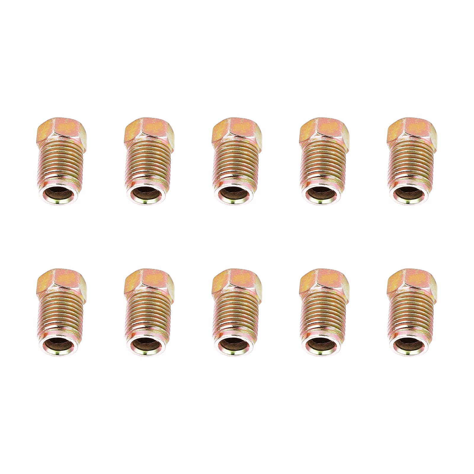 Thinp 10 Pieces Brake Line Fittings, 10 X 1 mm Metric Brake Line Invert Flare Fittings Brake Line Fittings Assortment for 3/16 I