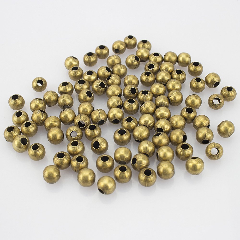 Lollibeads  Antiqued Bronze Smooth Round Metal Beads 6 Mm 300 Pcs