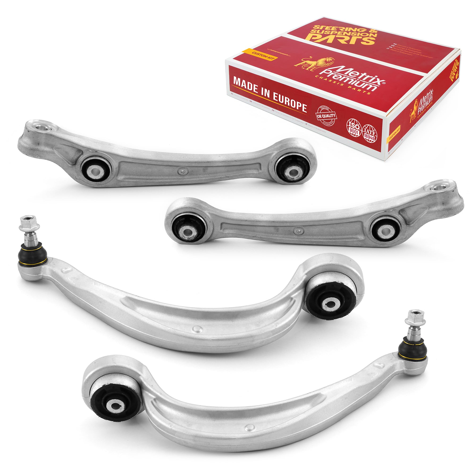 Metrix Premium Chassis Parts - 4 Pc Lower Forward & Rearward Control Arm Kit Fits 16-17 Audi A7 (Mexico), 14-18 Rs7, 13-18 S6, 1