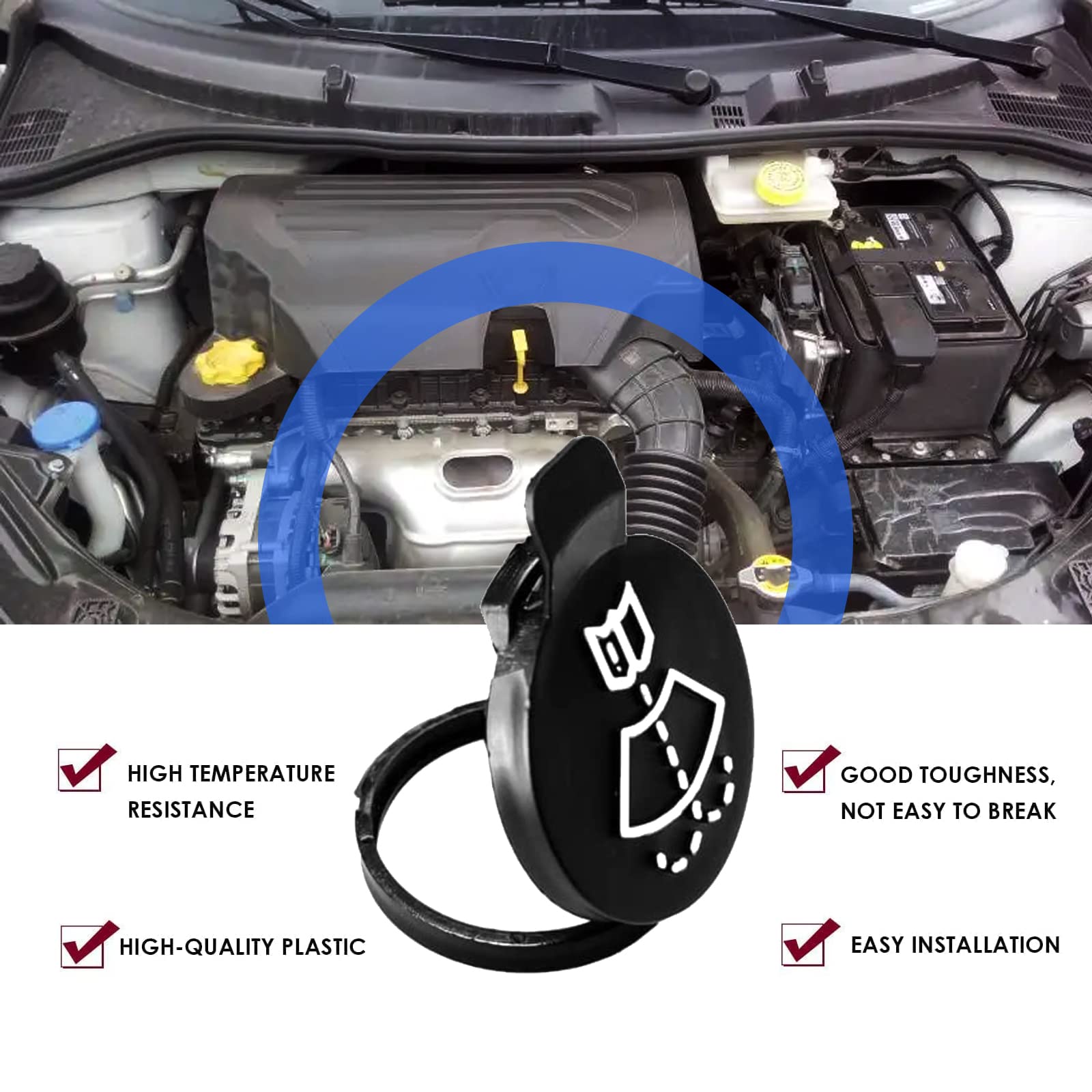 Windshield Washer Fluid Reservoir Cap - Windshield Wiper Fluid Cap Replacement Cap Compatible with GMC Chevrolet Buick Cadillac