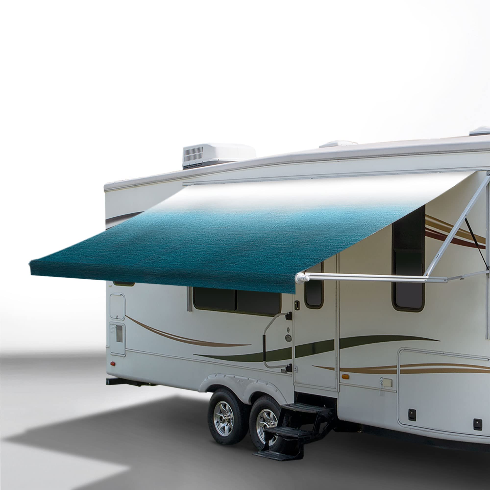 RecPro RV Awning Fabric Replacement 15 Foot Camper Awning | Blue | Heat Sealed | Width Size Options | 8 (96) Length RV Awning |