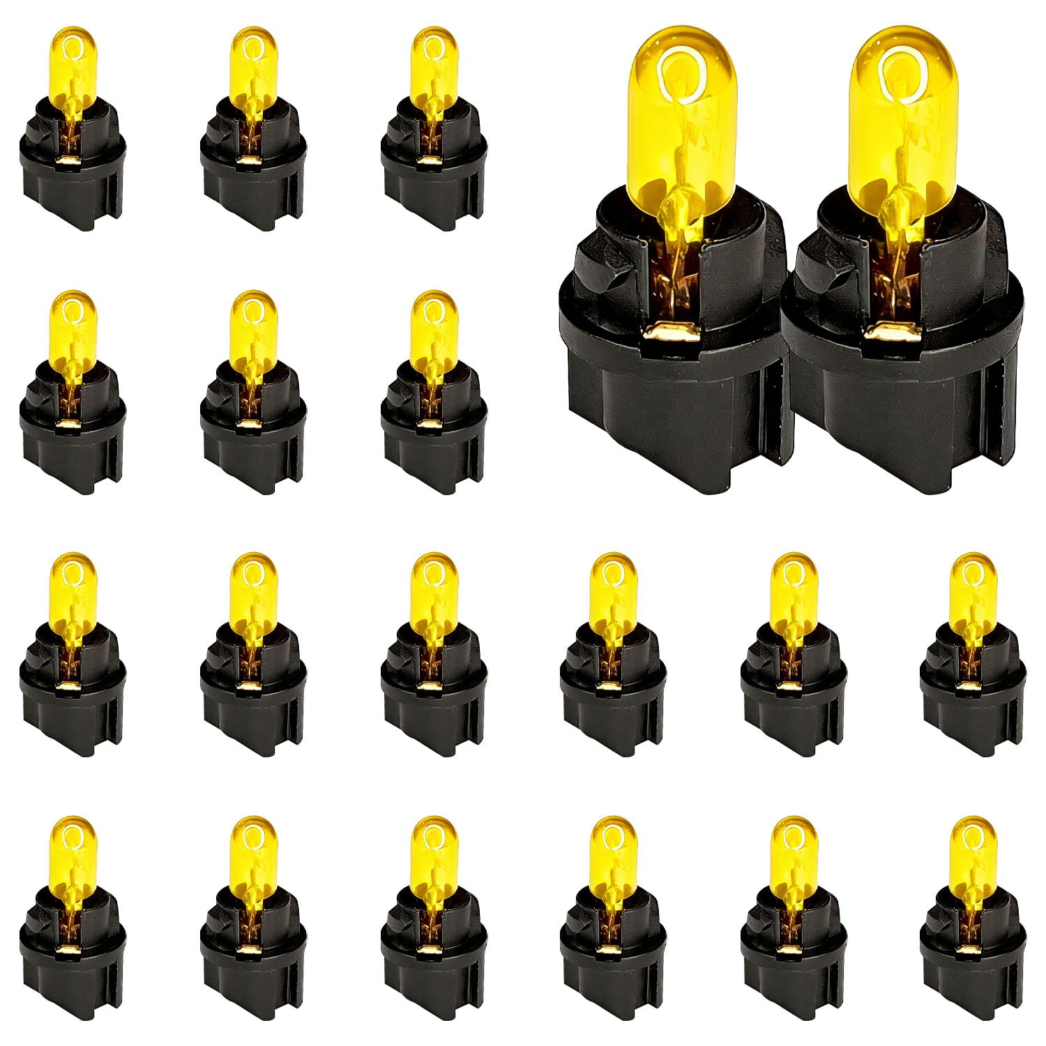 QQWD 20PCS T5 17 57 86 Halogen Instrument Cluster Bulbs Kits, 12V Dash Light for Car Interior, Automotive Replacement Gauge Clus
