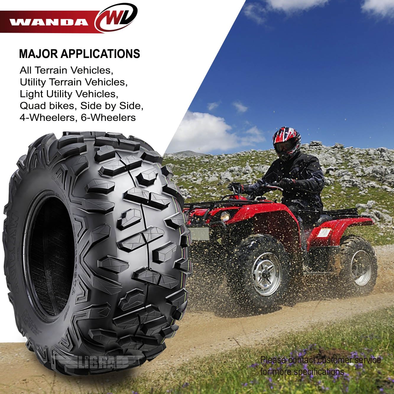 Full Set Wanda Atv Tires 23X7-10 23X7X10 & 23X11-10 23X11X10 Bighorn Style …