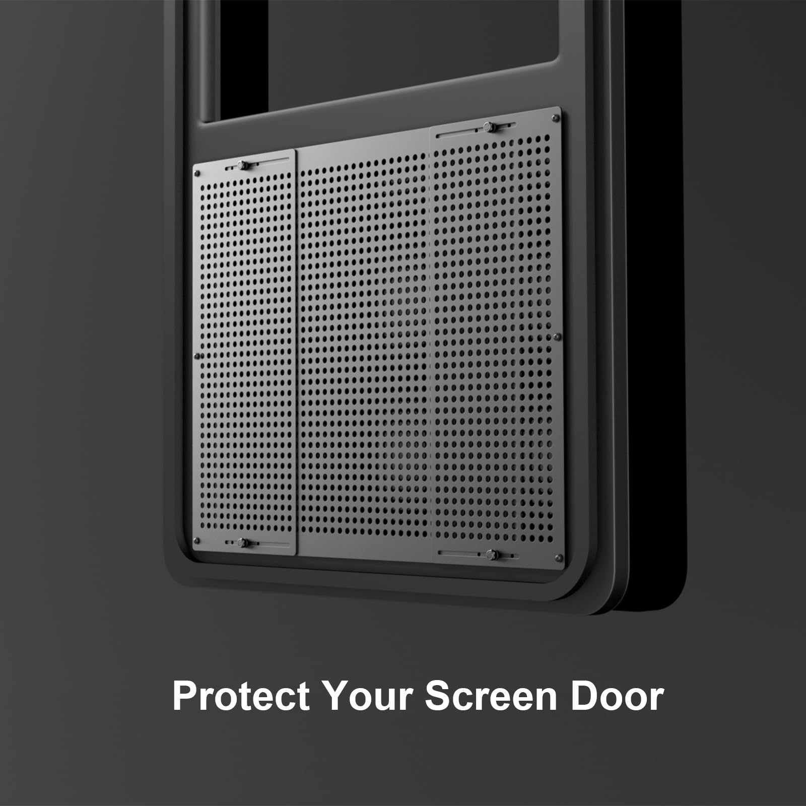 Safoner RV Entry Screen Door Grille, Adjustable 22"-31.5", Aluminum Alloy, Black