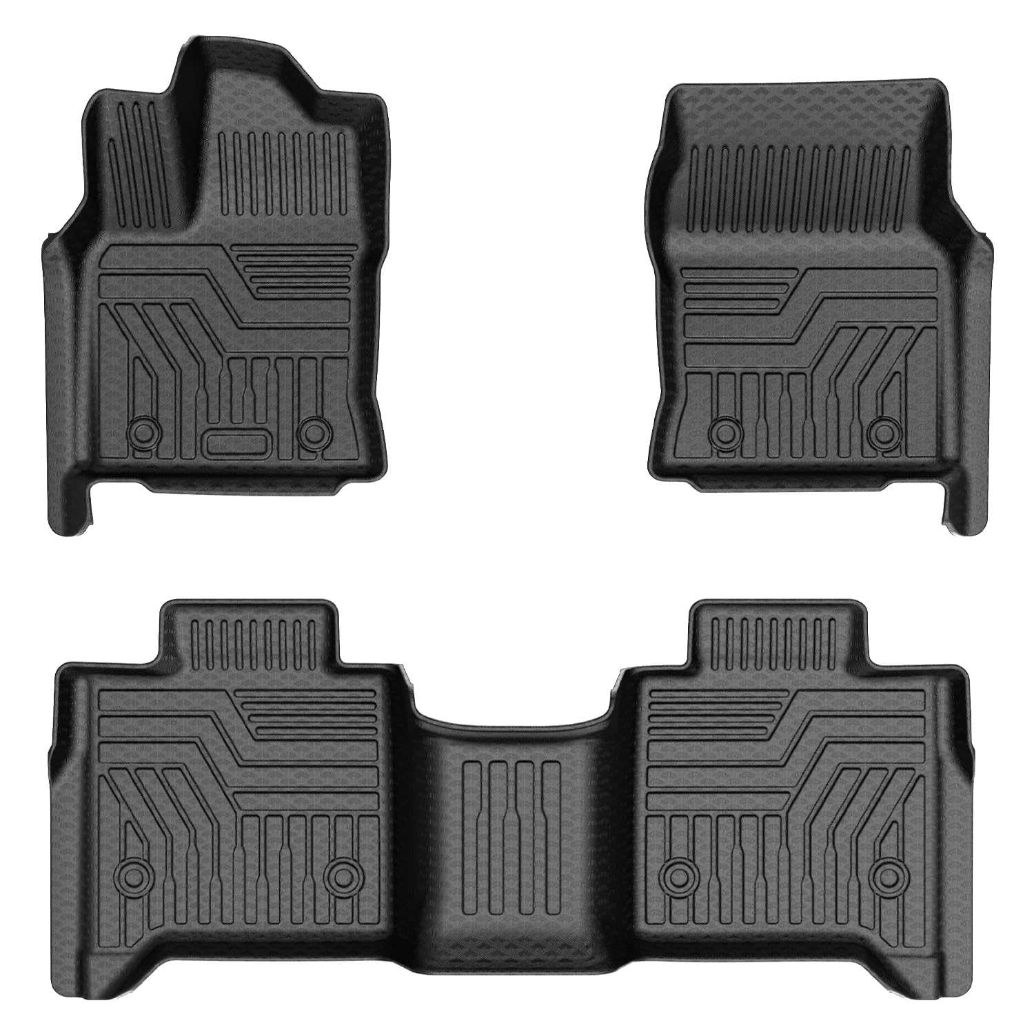 Mixsuper Floor Mats for Toyota Tundra 2022-2025 (Only for CrewMax Cab) All Weather Floor Liners 1st & 2nd Row Set Black