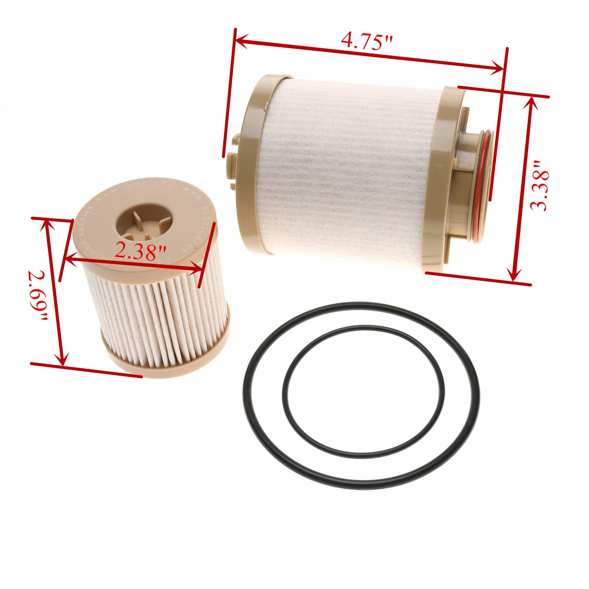 Ifjf Fd4616 Fuel Filter Lower Lifter Pump Filter And Upper Fuel Bowl Filter Replacement For 6.0L V8 Super Duty F250 F350 F450 F5