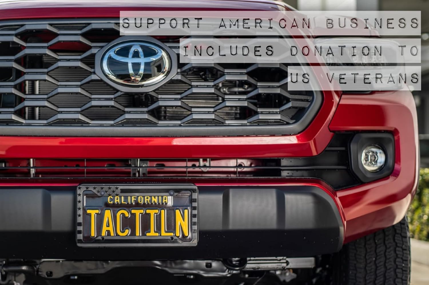 Tactilian American Flag License Plate Frame (2 Pack) Subdued 3D Embossed Usa Flag In Black Gloss On Matte Finish For Car, Truck