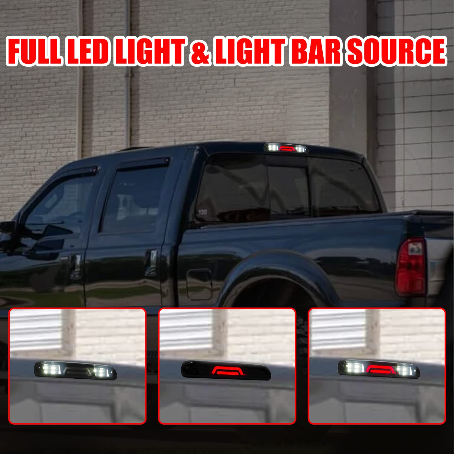 RANSOTO 3rd Third Brake Light Compatible with 1999-2016 Ford F250 F350 F450 F550 Super Duty/Ranger/Mazda B-Series Replaces YC3Z1
