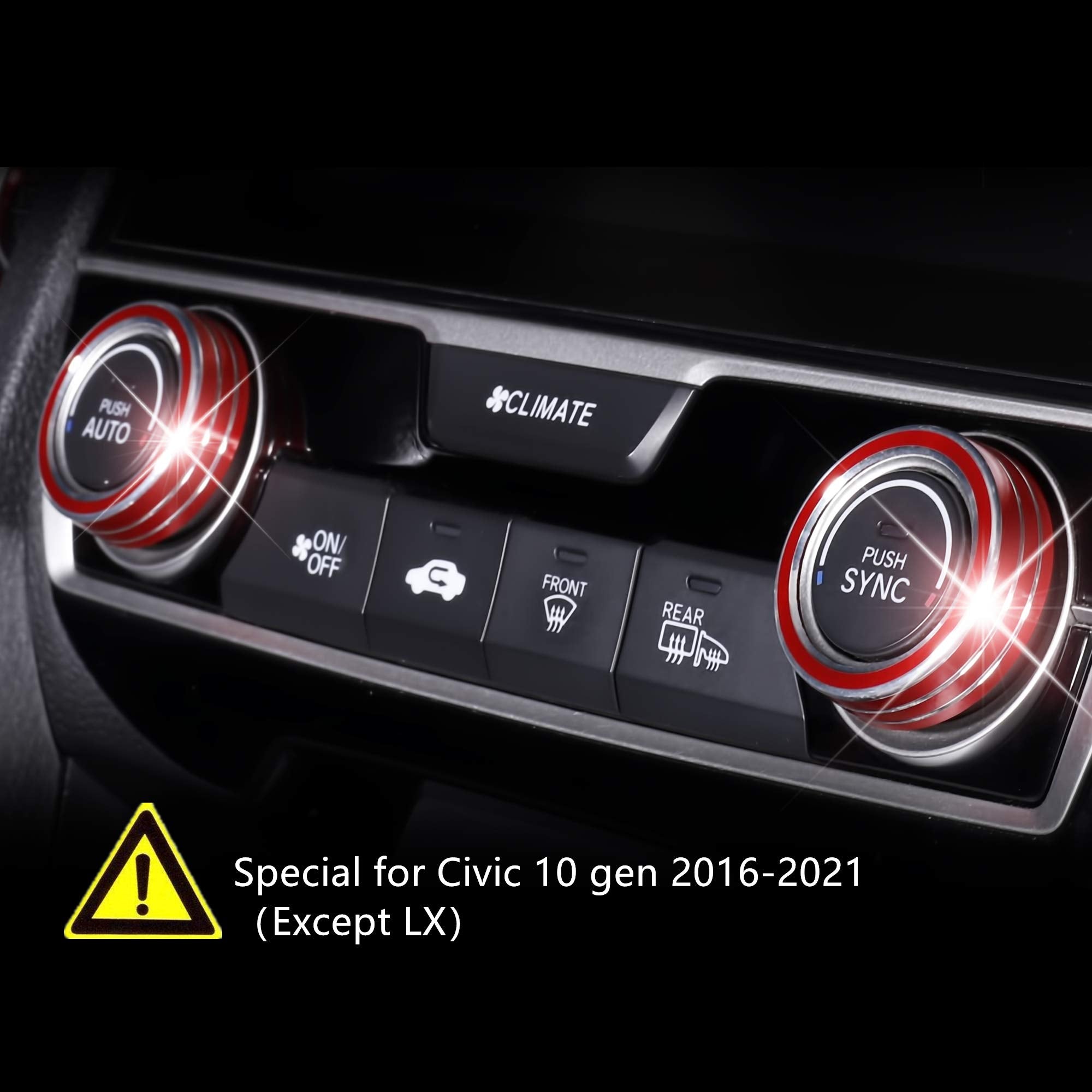 5 Pcs For Honda Civic 2016 2017 2018 2019 2020 2021 Climate Control A-Pillar Door Speaker Engine Start Stop Push To Start Button