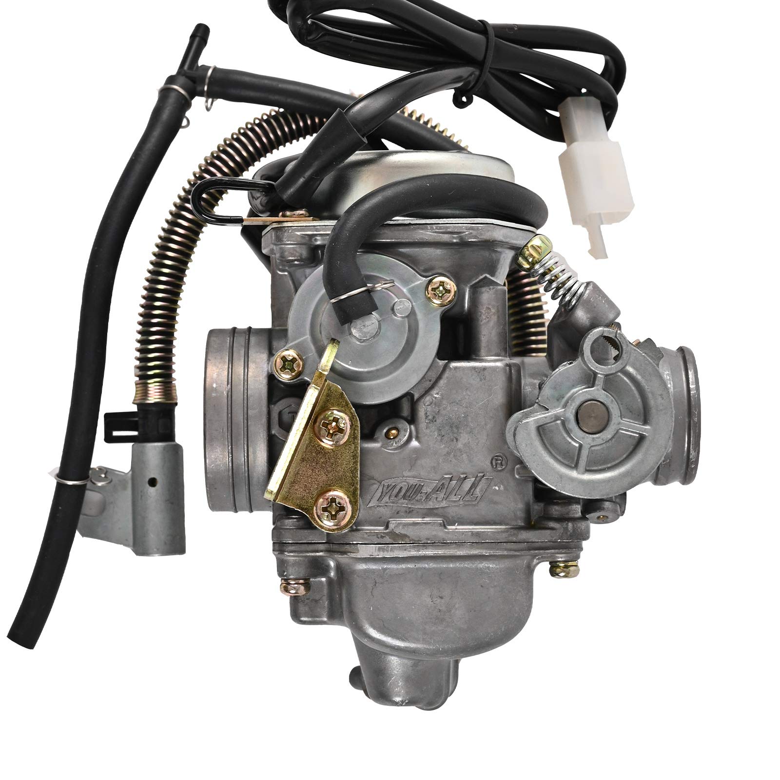 GY6 125cc/150cc Carburetor for 4 Stroke Engines Electric Choke Scooter ATV Go Kart 152QMI 157QMJ with Air Filter Intake Manifold