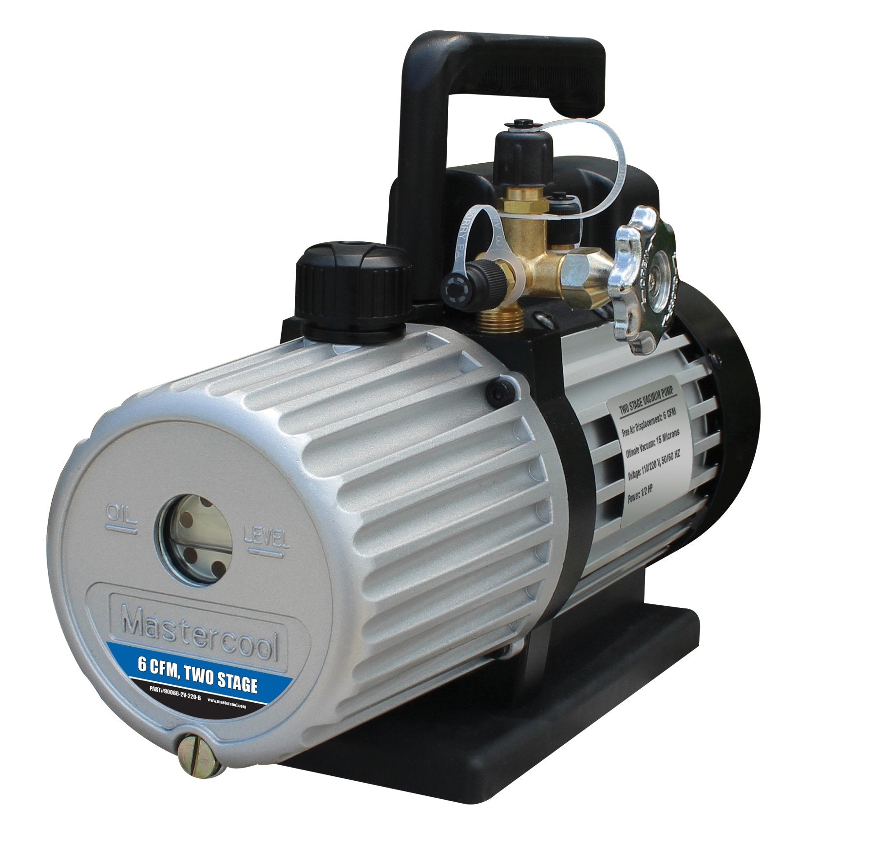 MASTERCOOL 90066-2V-110B 2 Stage, 6 CFM Dual Voltage Vacuum Pump, Gray