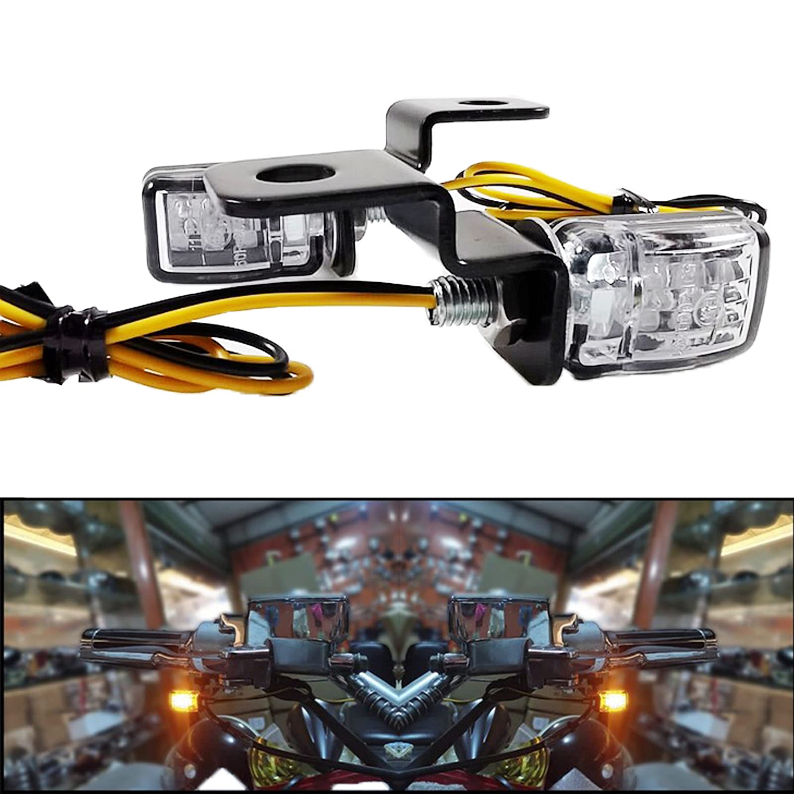 ANKIA 2PCS 12V Universal Motorcycle Front Rear Mini LED Turn Signal Indicator Blinker Light Brake Flasher For Harley Honda Suzuk
