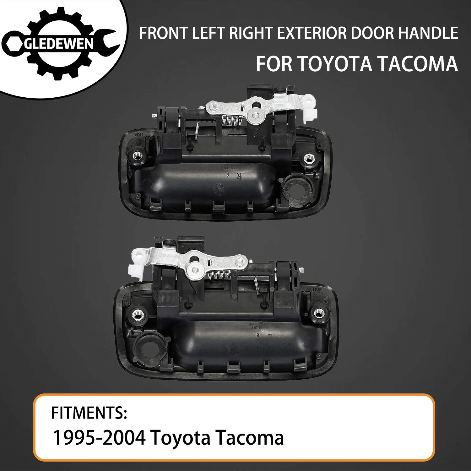 Gledewen Exterior Door Handle Front Left & Right Pair with Key Hole | Replacement for 1995-2004 Toyota Tacoma | Replaces# 69220-