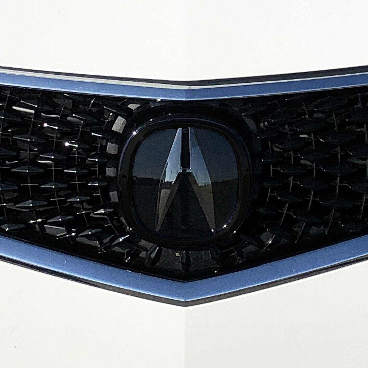 SlickMod Chrome Delete Vinyl Overlay for 2018-2020 Acura TLX Emblem Ring, Gloss Black, Model ACU-TLX-1820-EMR