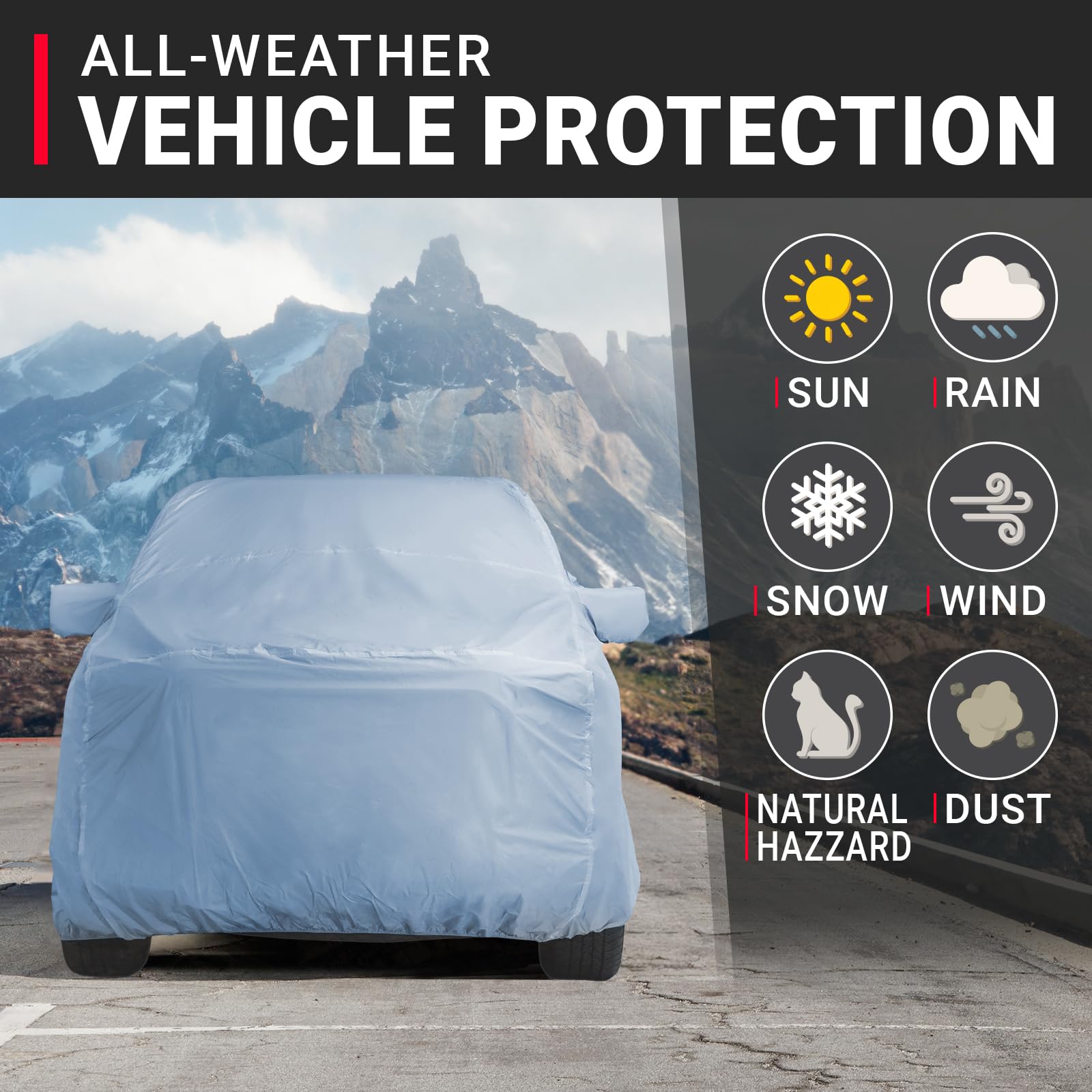 iCarCover 30-Layer Premium Truck Car Cover Waterproof All Weather | Rain Snow UV Sun Protection Full Car Covers | F-150 Lightnin