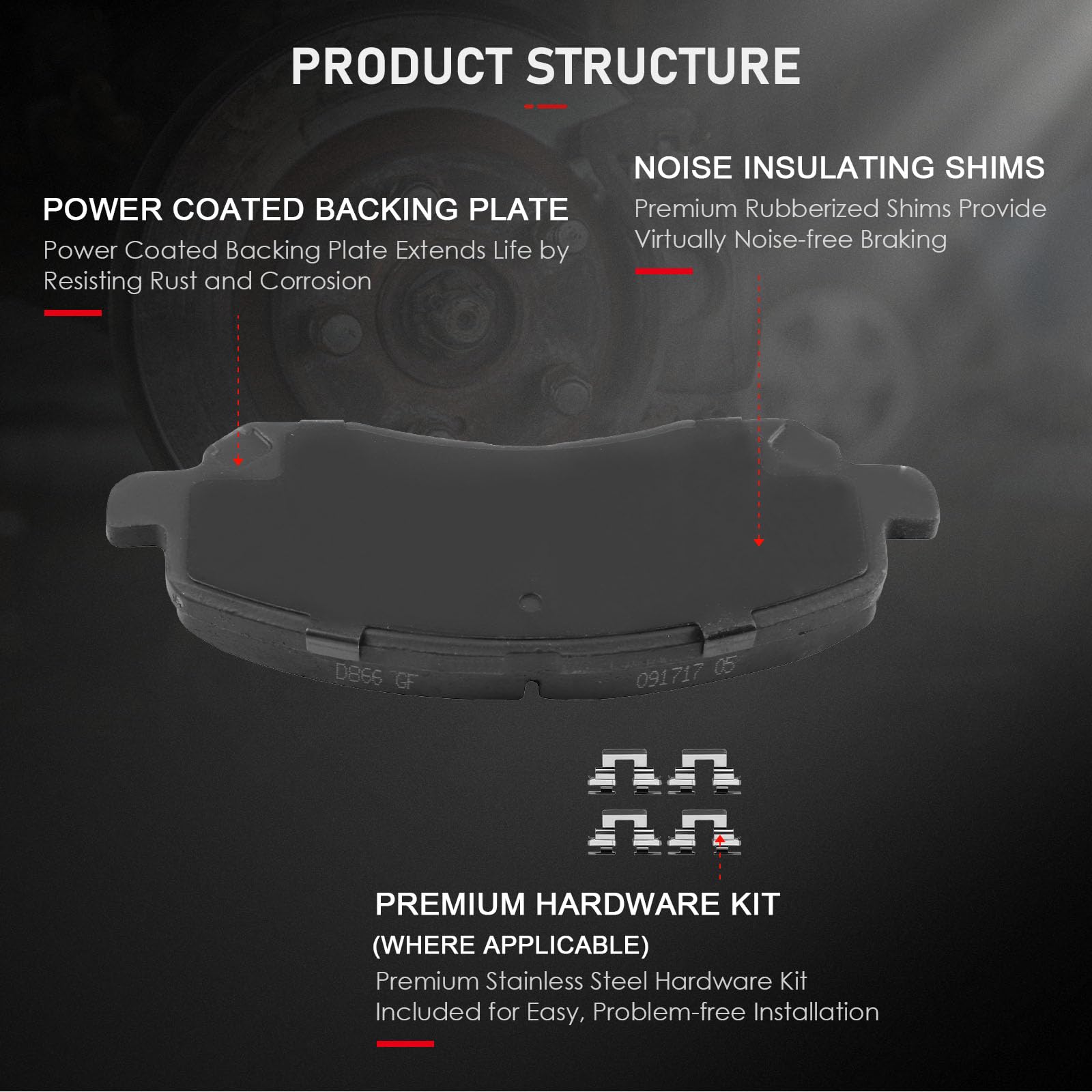 Cciyu D866 Front Ceramic Disc Brake Pads Kit For Chrysler 200 Sebring For Dodge Avenger Caliber Stratus For Jeep Compass Patriot