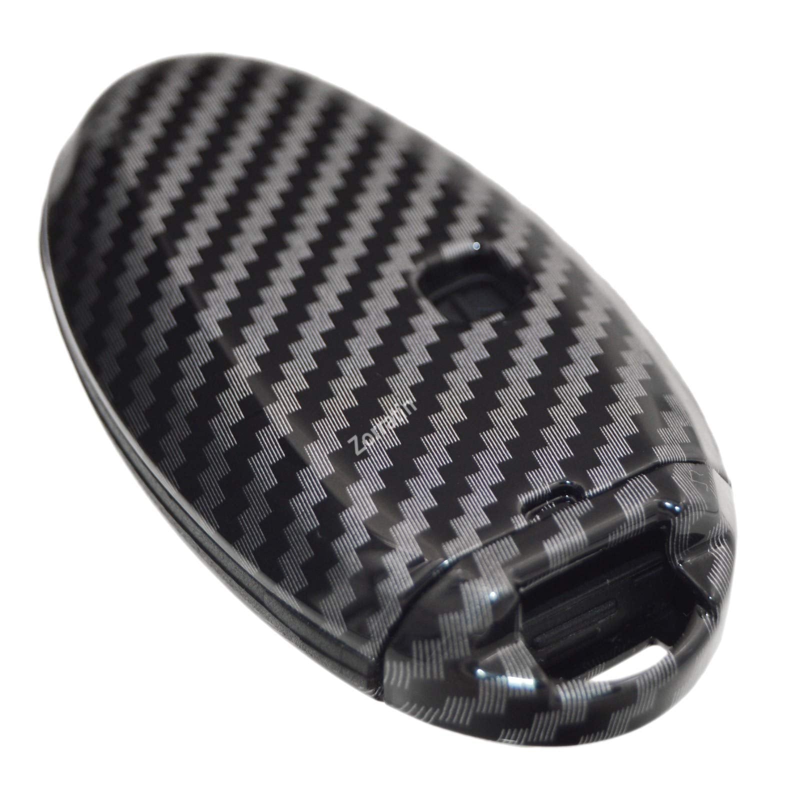 2-Layers Protection Hybrid Combo Carbon Key Fob Cover with Keychain for 5 buttons Nissan Armada Rogue Maxima Altima Sedan Pathfi
