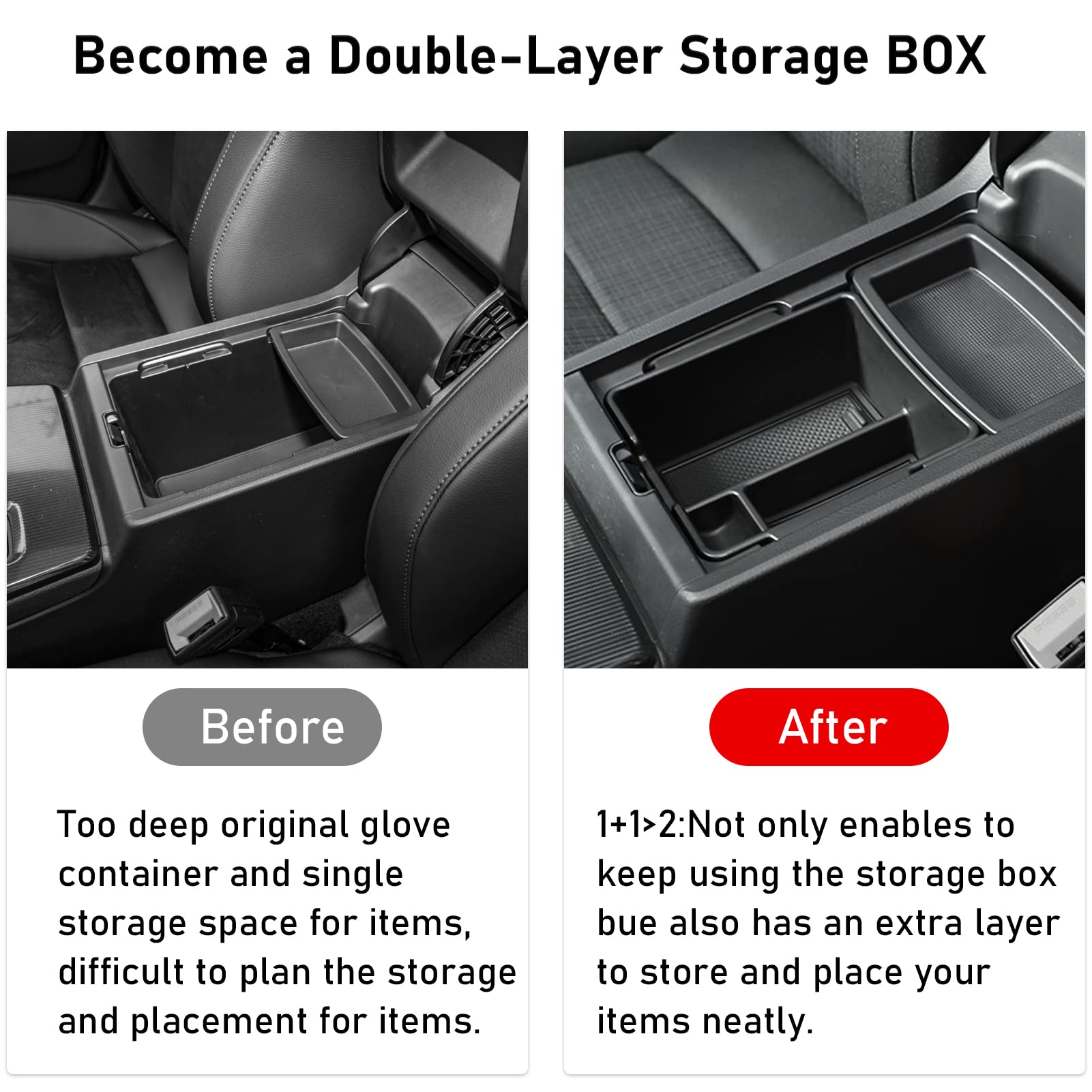 Ttcr-Ii Compatible With Honda Civic Center Console Organizer 2022-2024, For Civic Console Organizer Tray (Upper), Center Armrest