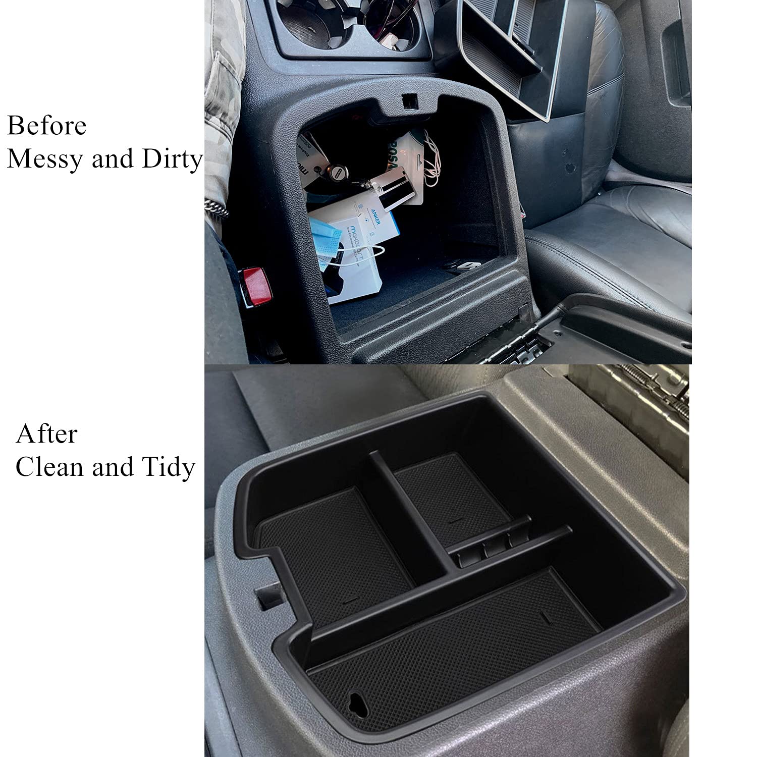 EVTIME fit for Center Console Organizer Tray 2007-2014 GMC Sierra Chevy Silverado Tahoe Yukon Suburban - GM Vehicles Accessories