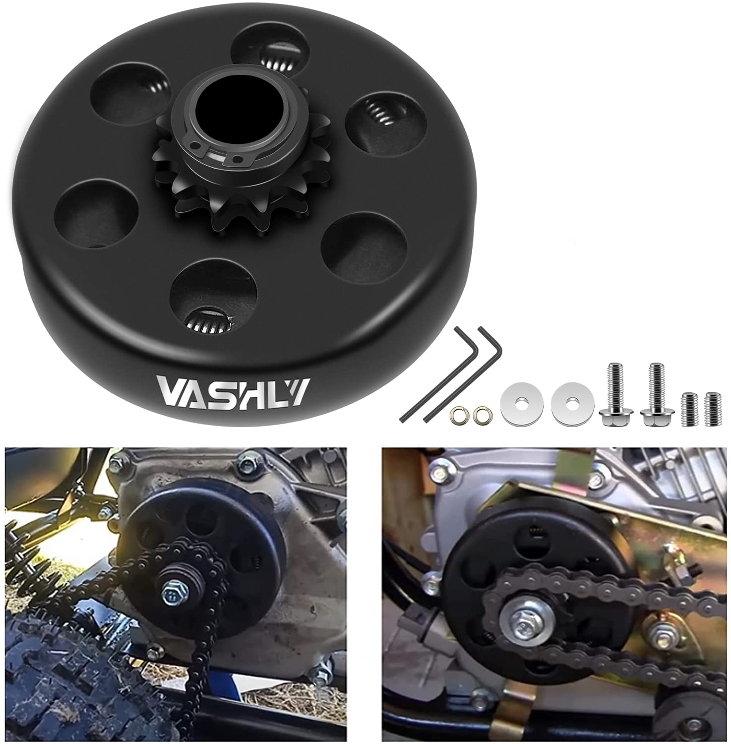 Vashly Go Kart Clutch 3/4" Bore 12T with #35 Chain for Honda Kart Engines