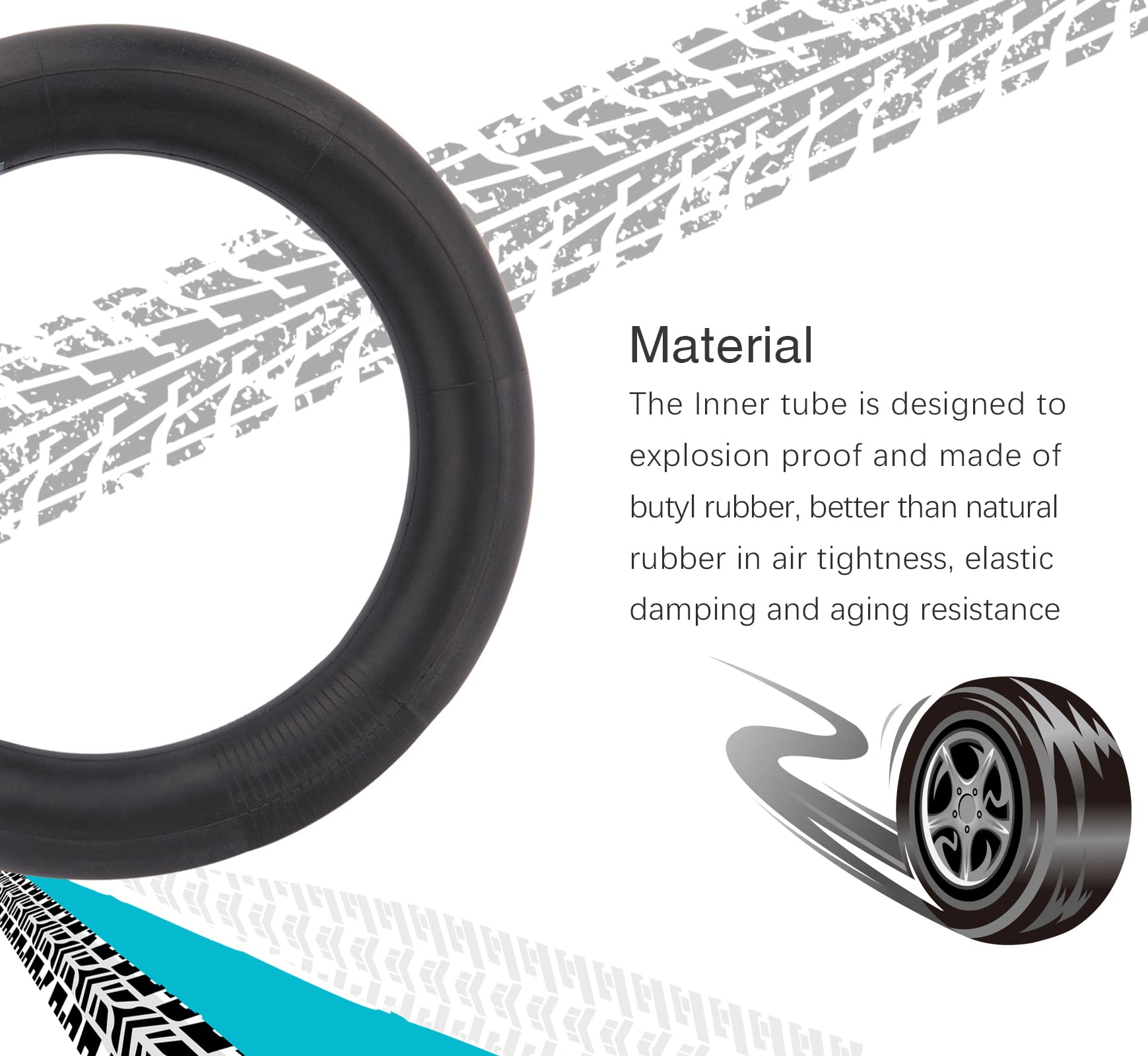 NOTETOUPT Tube Inner Tube 12.5 x 2.25 for Pocket Bikes & Scooters - 2 Pack, Rubber