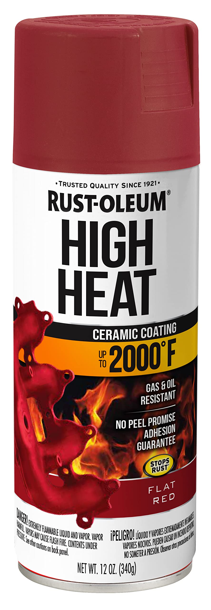 Rust-Oleum 248908 Automotive High Heat Spray Paint, 12 Ounce, Flat Red, 12 Ounce