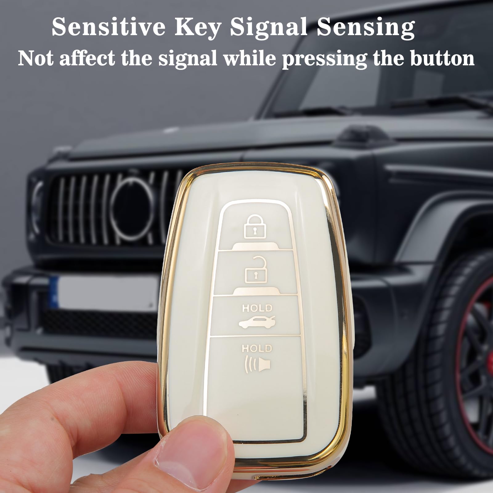 keycov Key fob Cover for Toyota Accessories Keychain keyshell Ring case Compatible with Camry RAV4 Highlander Avalon C-HR Prius