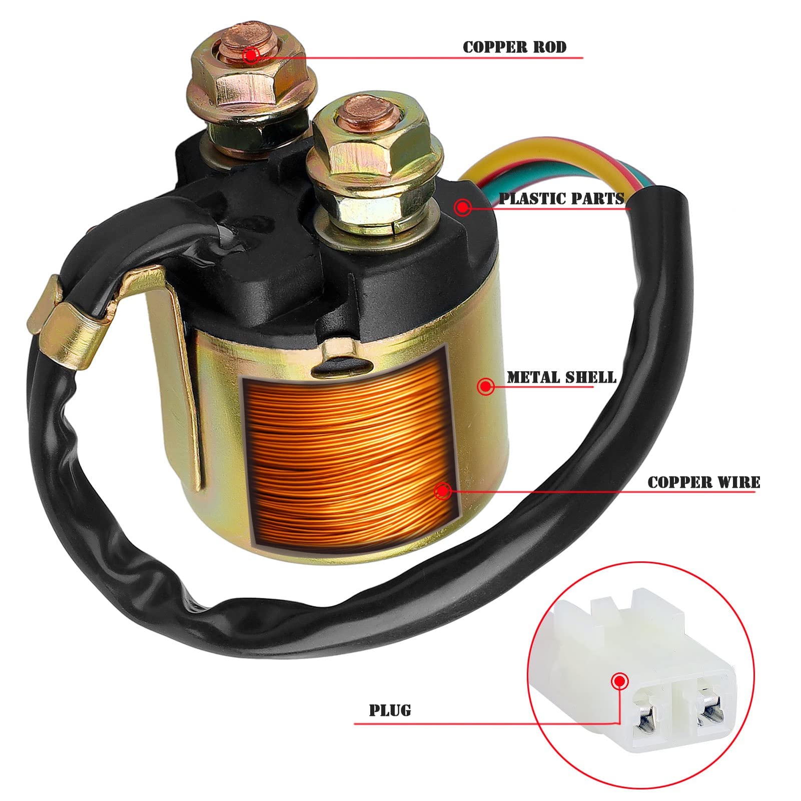 Starter Solenoid Relay For Honda Trx 350 Fourtrax Rancher 420 350 2007-2014 Foreman 450 500 1998-2019 Fourtrax Rubicon 500 2012-
