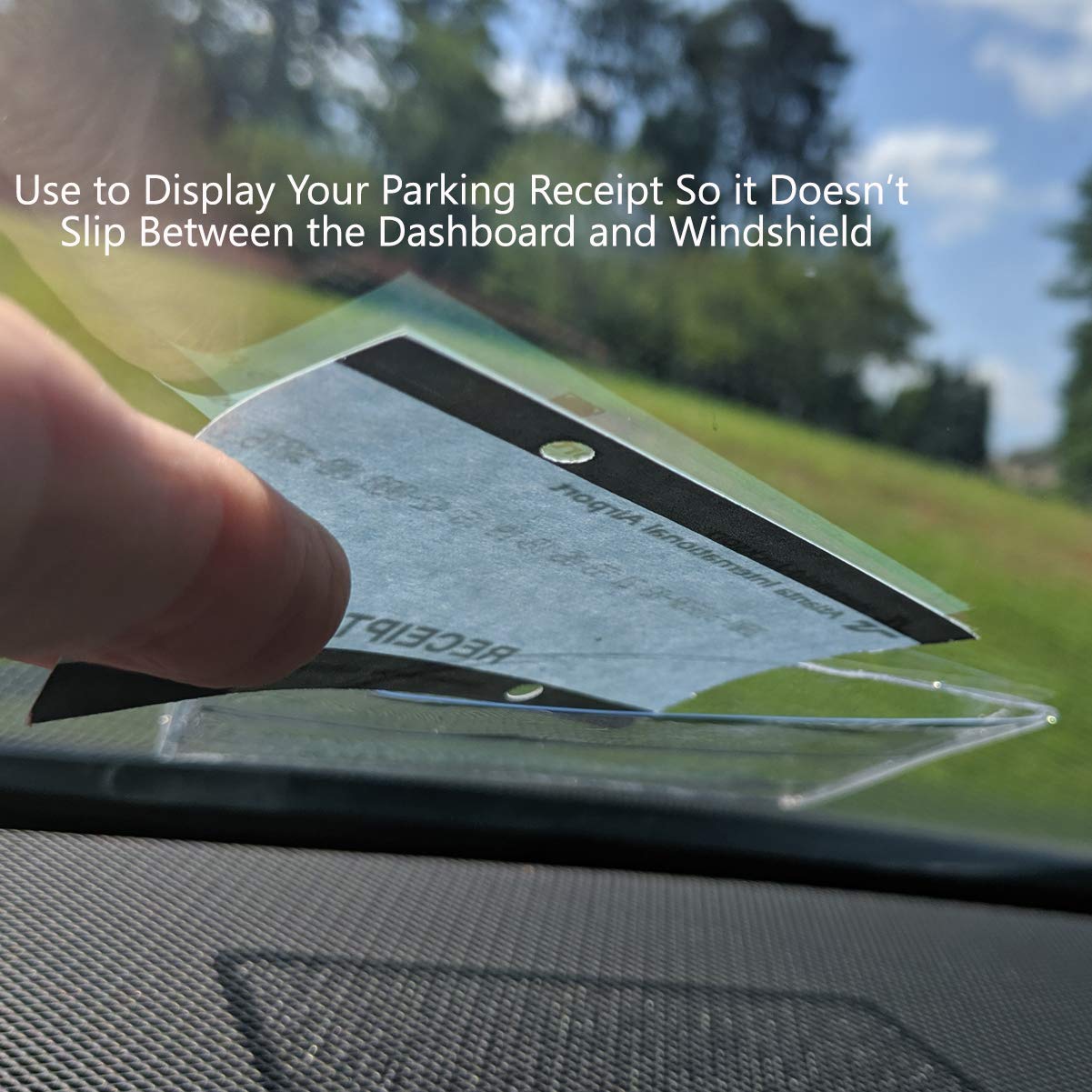 10 Pack - Windshield Parking Permit Holder - Clear Adhesive Tag Pouch - Vinyl Plastic Document Protector Holds Large Parking Pla