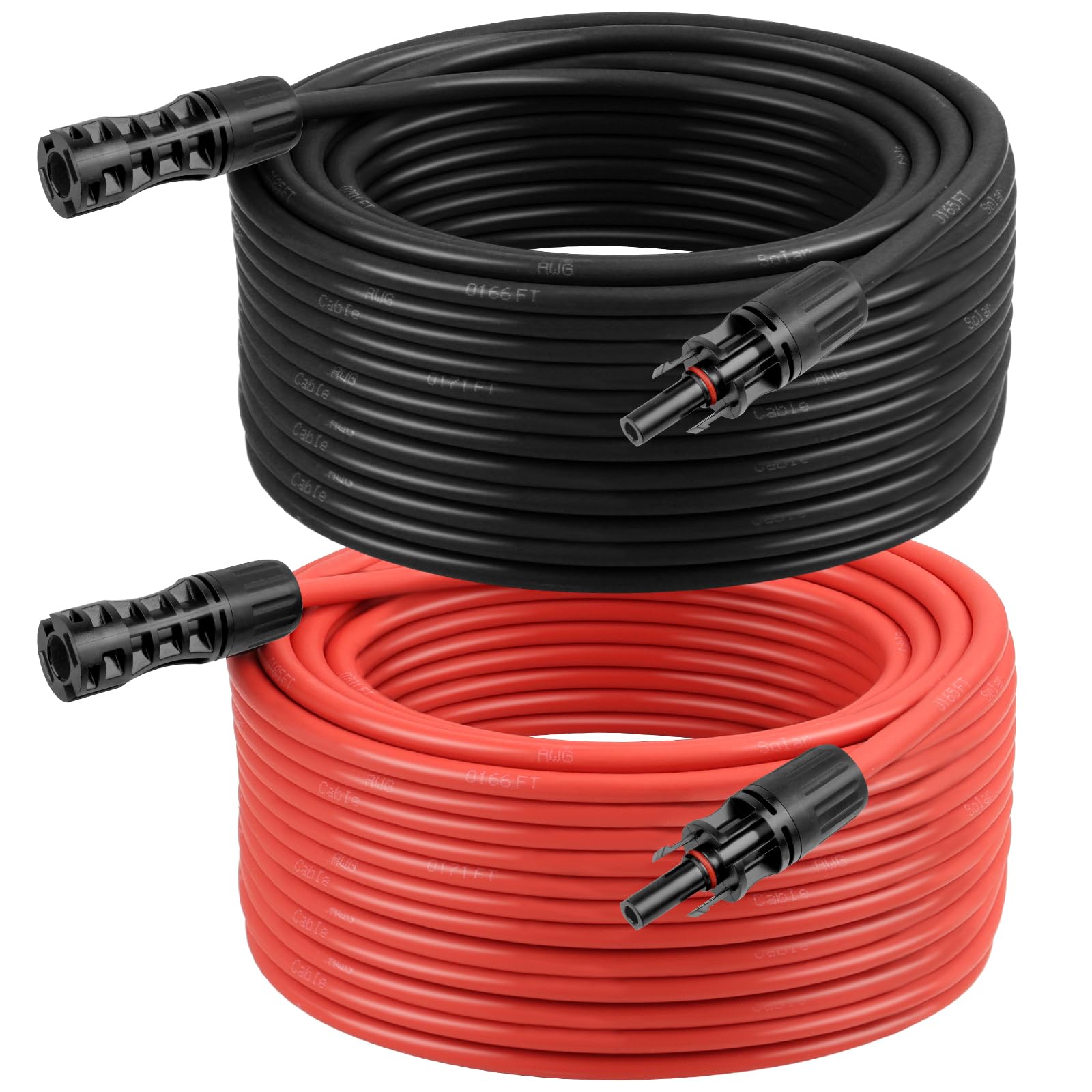 8 AWG Solar Extension Cable 200FT Black + 200FT Red, 8 Gauge Solar Panel Wire Male to Female Tinned Copper Wire for Solar Panel,