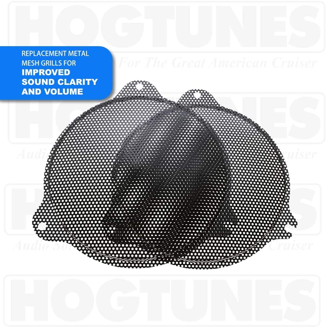 Hogtunes Sgrm Grill Metal Mesh Replacement Front Speaker Grills For 2014-Current Harley-Davidson Touring Models
