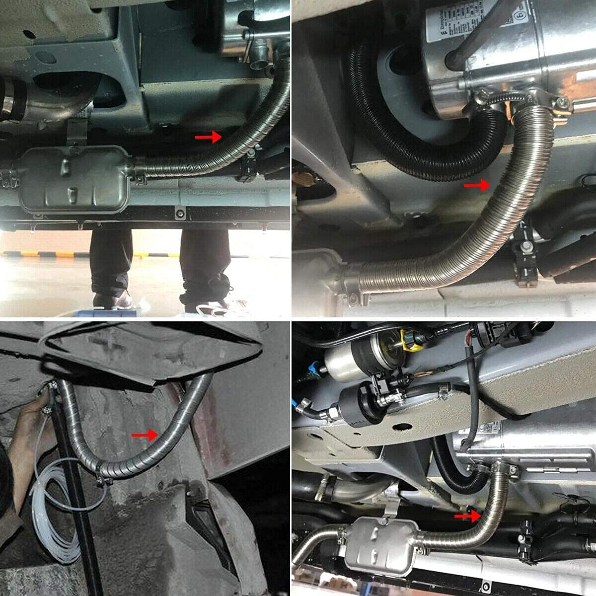 COLOR TREE Stainless Steel Exhaust Pipe 1 Inch (2.5CM ID) 120CM Length - Silver, Model SKUB09259 for Diesel Gas Vent Hose