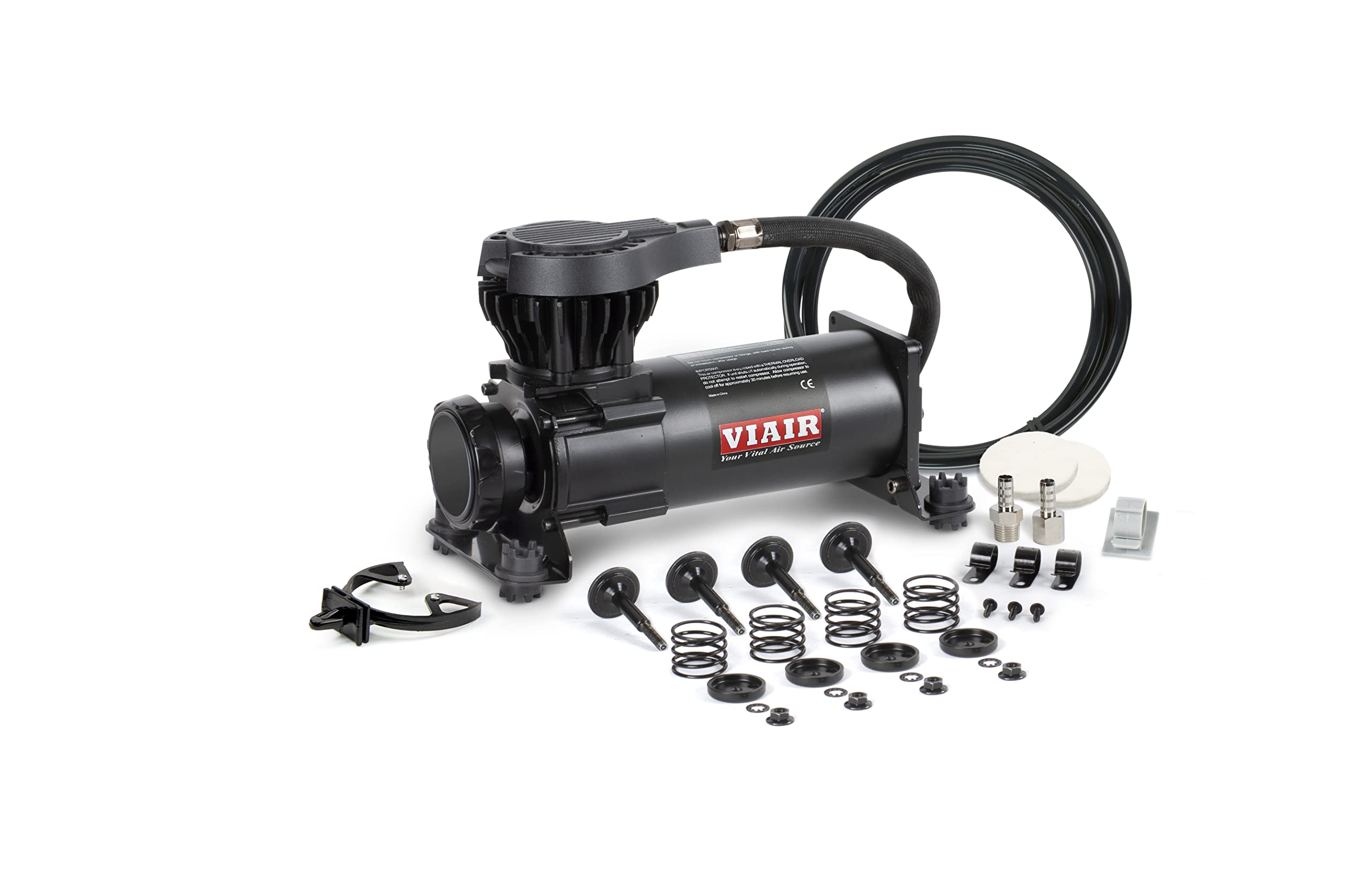 VIAIR 310 Stealth Series Single Compressor Kit, 50% quieter, (12V, 100% Duty @100 PSI, 50% Duty @200 PSI, Sealed IP67) CE, RoHS,