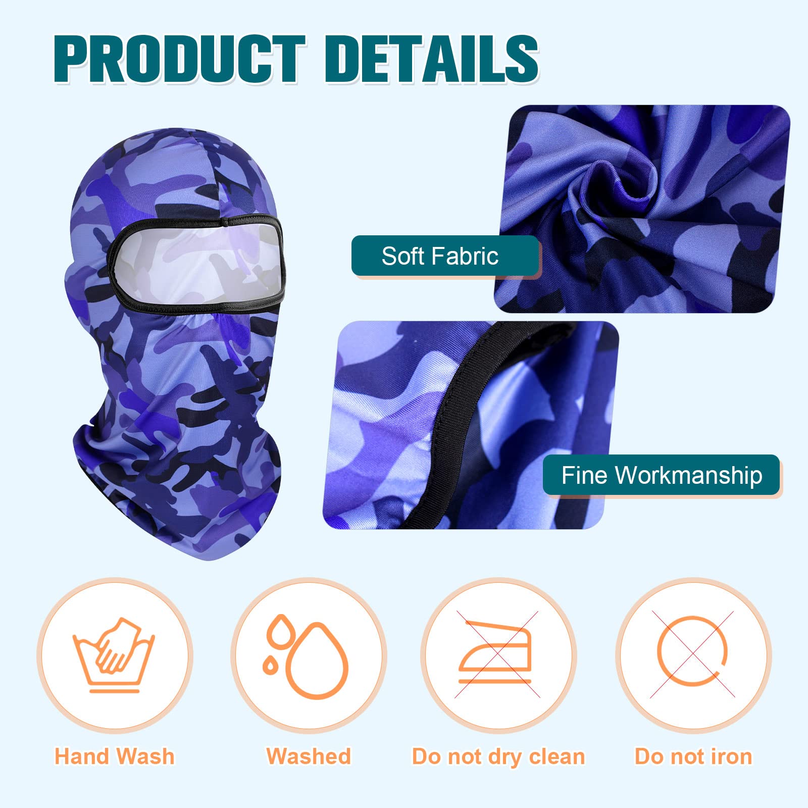 36 Pcs Balaclava Face Mask Cover UV Protection Windproof Face Protective Cover for Outdoor Sports Motorcycle Running Riding (Cam