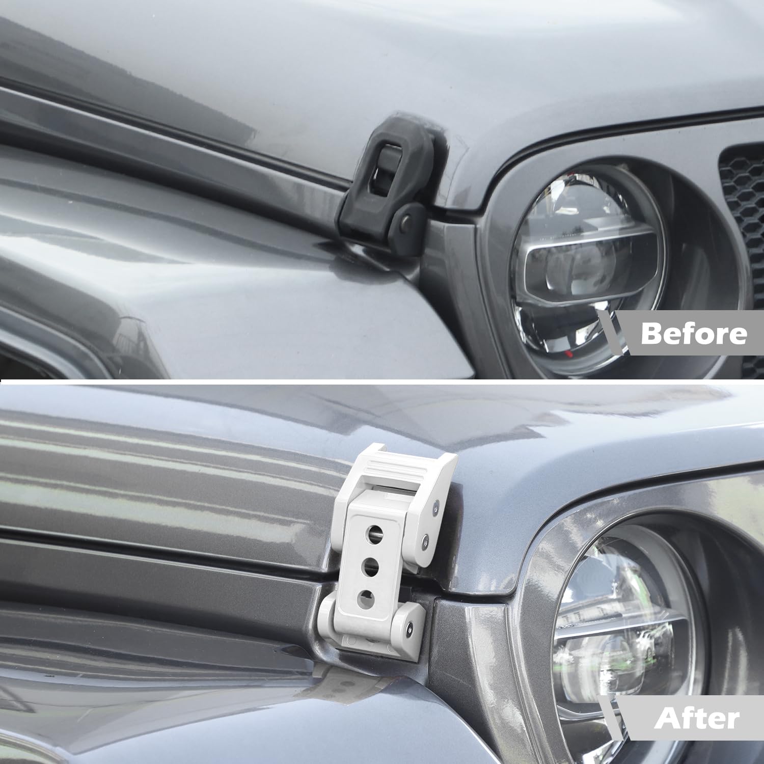 Rt-Tcz For Wrangler Hood Latches Catch Kit Compatible With Jeep Wrangler Jk Jl 2007-2025 For Gladiator Jt 2020-2025 White Exteri