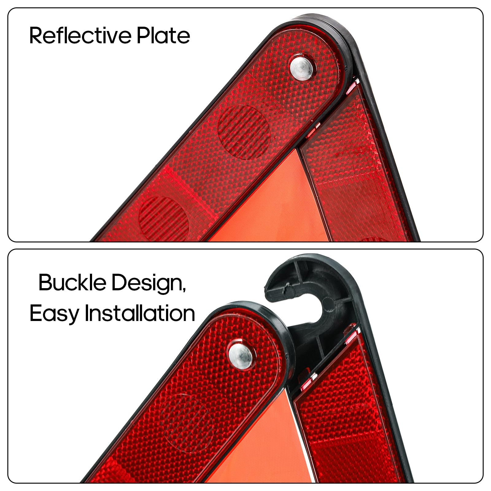 Fasmov 3 Pack Triangle Warning Frame Triangle Emergency Warning Triangle Reflector Safety Triangle Kit, Emergency Triangle for V