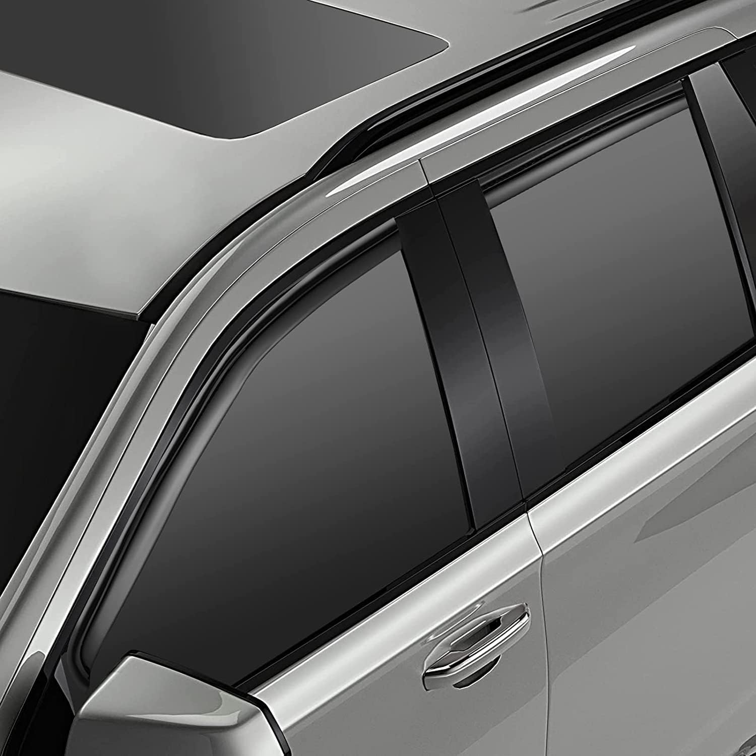 Cxdar Window Visors for 2007-2014 Chevy Tahoe/GMC Yukon, Dark Smoke Tinted Acrylic Rain Guards, Vent Wind Deflectors