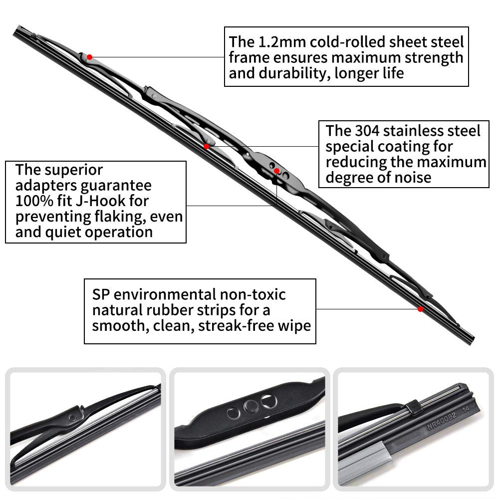 Replacement For Jeep Wrangler Tj Windshield Wiper Blades - 13''+13'' Front Window Wiper - Fit 1997-2006 Vehicles - Otuayauto Fac